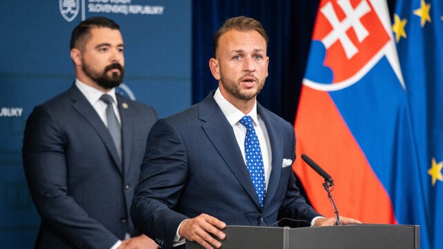 Minister vnútra Matúš Šutaj Eštok a šéf SIS Pavol Gašpar.
