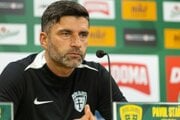 Hlavný tréner MŠK Žilina Pavol Staňo počas tlačovej konferencie pred odvetným zápasom 2. predkola Konferenčnej ligy medzi MŠK Žilina - Raków Čenstochová. 