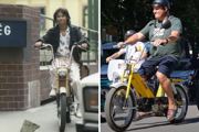 Zraz fanúšikov Babetty v Kolárove. Vľavo záber zo seriálu Linda, v ktorom budapeštianska kriminalistka jazdila práve na mopede tejto značky.