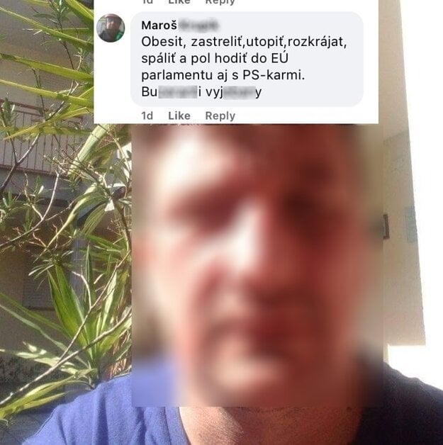 Jeden z vulgárnych komentárov, ktorý Púchovský zverejnil na svojom facebooku. (zdroj: David Púchovský)
