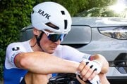 Slovenský cyklista Lukáš Kubiš po pretekoch Okolo Dánska 2025.