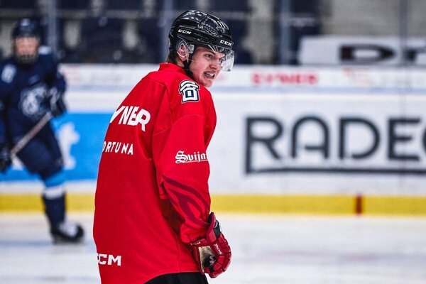 Adrien Bartovič na tréningu tímu Bílí Tygři Liberec. 