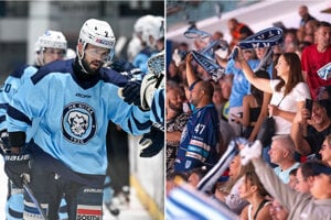 Druhý gól Nitry strelil Matej Bača (vľavo). Víťazstvu nad Ferencvárosom tlieskalo 1 580 divákov.