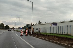 Chodníky na ulici 1.mája v Liptovskom Mikuláši.
