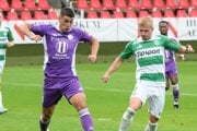 Martin Boďa (Komárno) a Lukáš Šimko (Skalica) v zápase 6. kola Niké ligy.