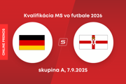 Nemecko - Severné Írsko: ONLINE prenos zo zápasu kvalifikácie MS 2026