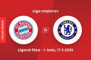 Bayern Mníchov - Chelsea FC: ONLINE prenos zo zápasu 1. kola ligovej fázy Ligy majstrov. 