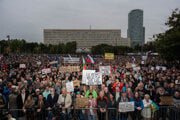 Protivládny protest v Bratislave.