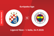 Dinamo Záhreb - Fenerbahce Istanbul: ONLINE prenos zo zápasu 1. kola ligovej fázy Európskej ligy.