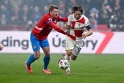 Pavel Šulc a Luka Modrič v zápase kvalifikácie MS 2026 Česko - Chorvátsko.