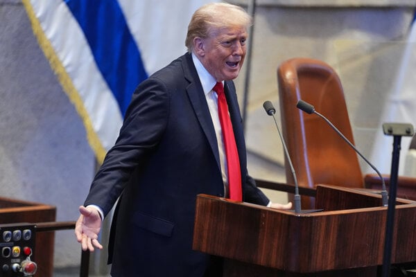 Americký prezident Donald Trump počas vystúpenia v Knesete.