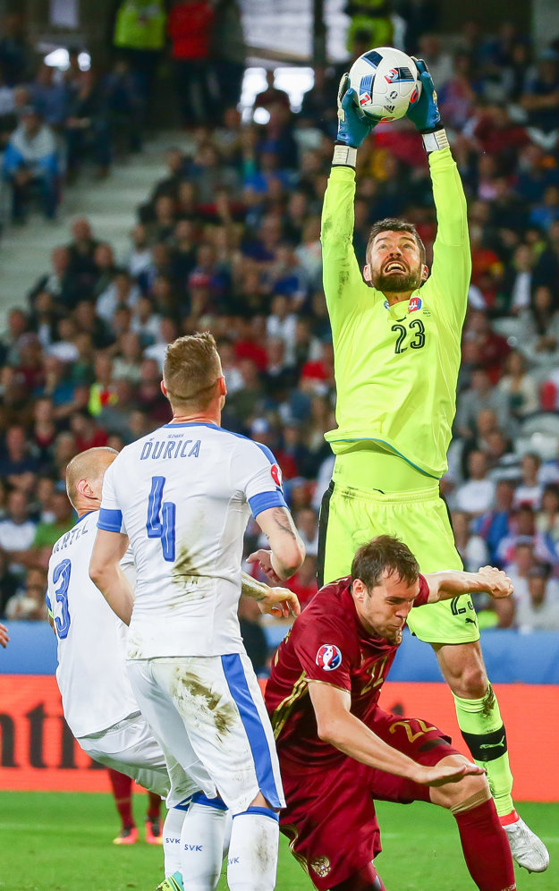 Matúš Kozáčik chytal aj vo všetkých zápasoch Slovenska na tohtoročnom európskom šampionáte.