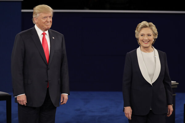 Kandidáti na post amerického prezidenta - Hillary Clintonová a Donald Trump.