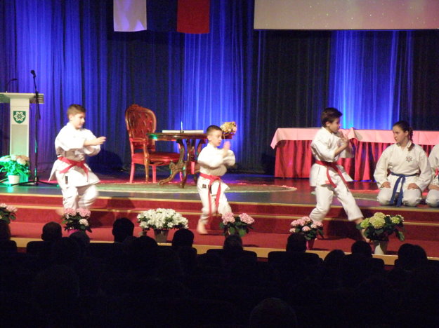 Spestrením programu boli súborné cvičenia Kata a Bukai v podaní členov Karate klubu Nové Zámky  (zdroj: Roman Guliš)