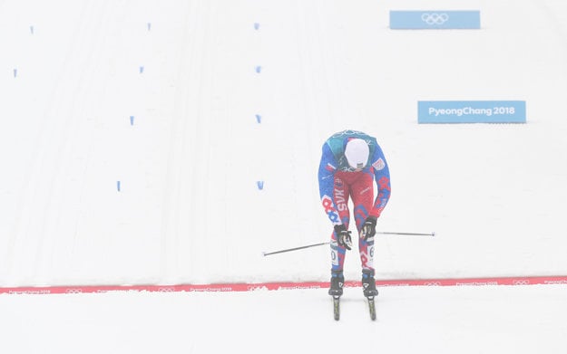 Slovenský reprezentant v behu na lyžiach Peter Mlynár počas preteku 50 km klasickou technikou.