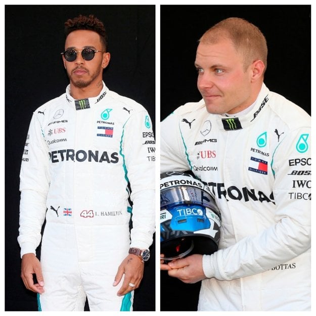Fín Valtteri Bottas (vpravo) a Brit Lewis Hamilton.