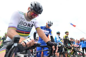 Zdeněk Štybar (vpravo) a Peter Sagan.