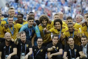 Belgicko oslavuje tretie miesto na MS vo futbale 2018.