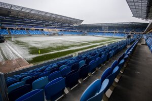 Aktuálny stav výstavby Národného futbalového štadióna na Tehelnom poli.