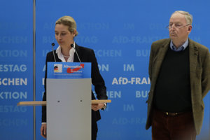 Lídri AfD Alexander Gauland a Alice Weidelová.