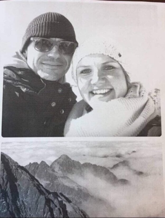 Spoločná fotka Petra Tótha s novinárkou Martinou Ruttkayovou. Pre SME poprela, že by išlo o spoločnú lyžovačku.