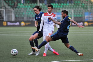 Momentka zo zápasu Trenčín - Slovan.