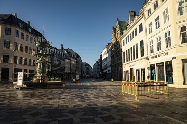 Vyprázdnené centrum Kodane 12. januára.