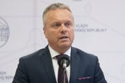 Predseda Najvyššieho kontrolného úradu Ľubomír Andrassy počas tlačovej konferencie na Úrade vlády.