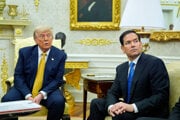Americký minister zahraničných vecí Marco Rubio a prezident Donald Trump.