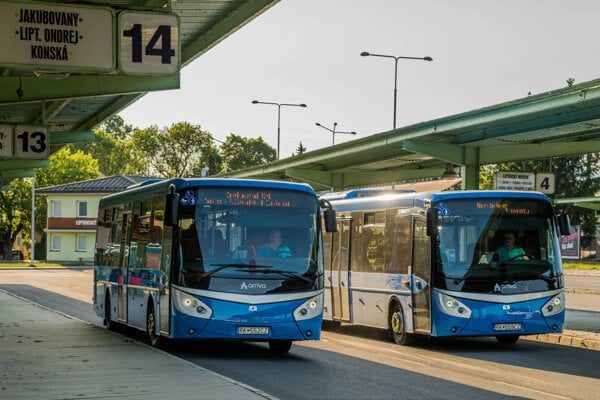 Autobusová stanica v Liptovskom Mikuláši. 