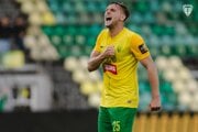 Gólová radosť Filipa Kašu po víťaznom presnom zásahu do siete Prešova.
