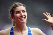 Slovenská atlétka Emma Zapletalová počas MS v Tokiu 2025. 