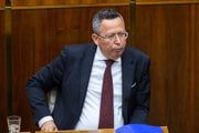 Minister financií Ladislav Kamenický v parlamente.