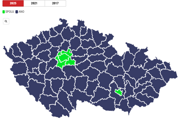 Voľby v ČR: Volebná mapa okresov 