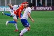 Momentka zo zápasu Faerské ostrovy - Česko