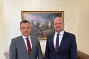 Minister životného prostredia Tomáš Taraba a predseda poľnohospodárskej a potravinárskej komory Andrej Gajdoš.