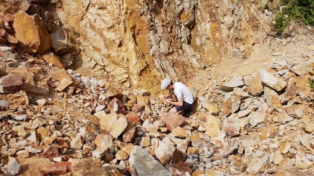 Digging for treasure near Banská Štiavnica.