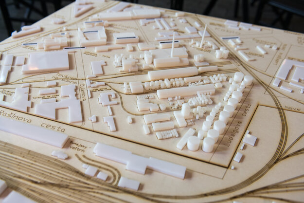 Maquette of the former industrial zone.