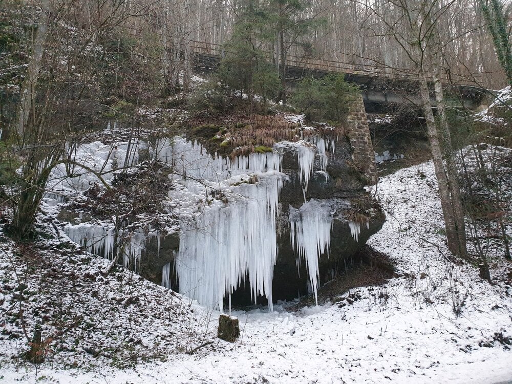 The ice waterfall near Tisovec in central Slovakia.