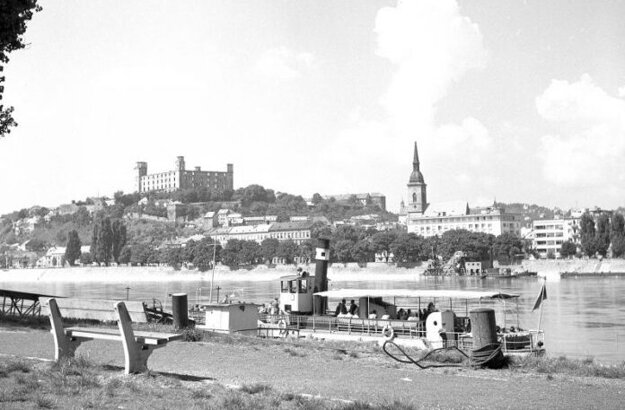 The panorama of Bratislava, 1964.