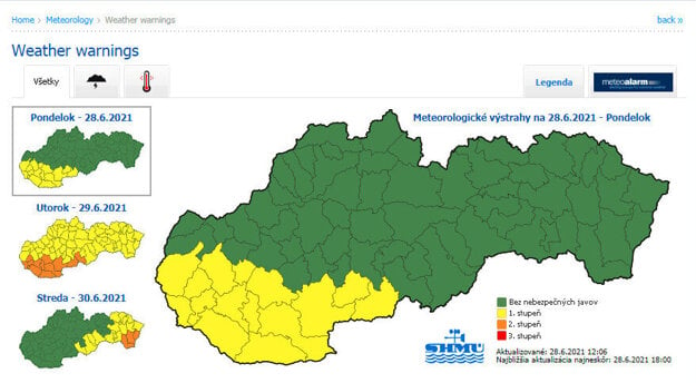 Weather warnings for June 29 and 30, 2021.