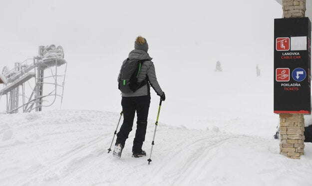 Closed ski resort in Štrbské Pleso.