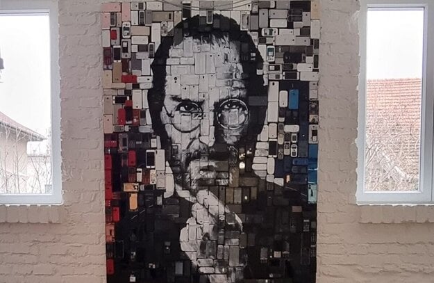 A portrait of Steve Jobs by Slovak artist Jozef Stančík.