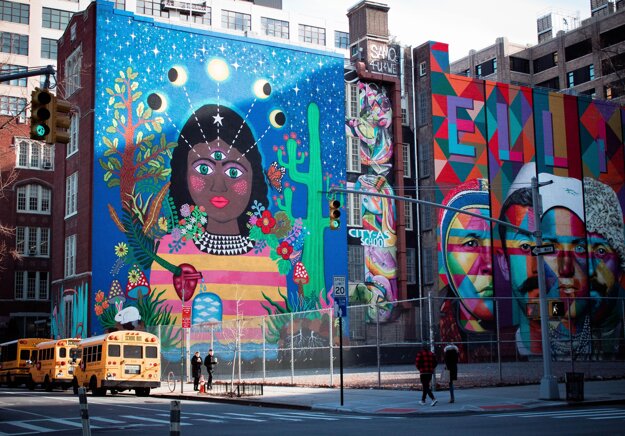 A mural in Tribeca, New York City.