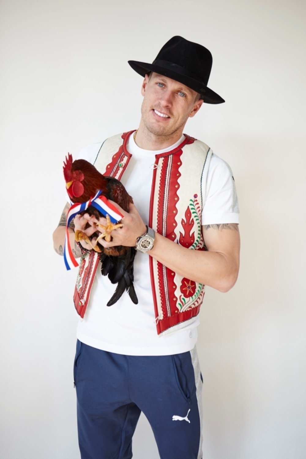 Ján Ďurica had no problems with the rooster.