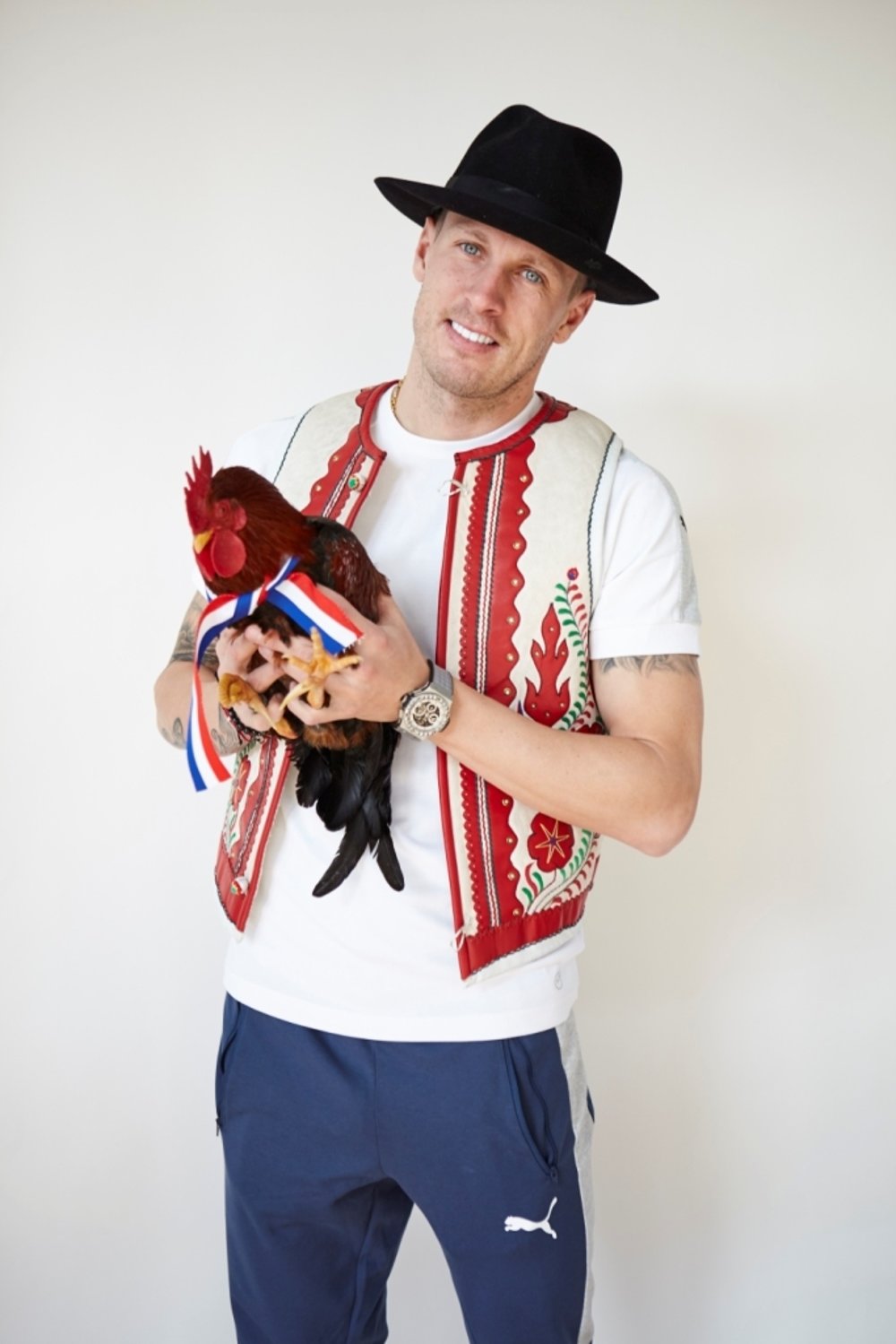 Ján Ďurica had no problems with the rooster. 