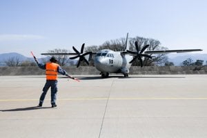 The second Spartan aircraft arriving in Slovakia.