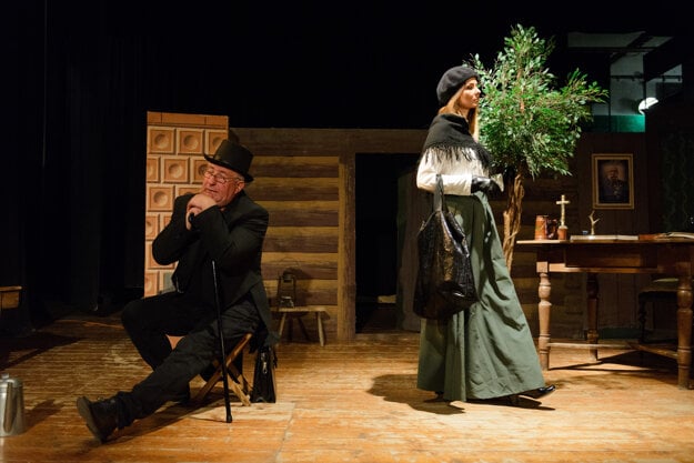 The Preseľany amateur theatre group during a rehearsal in September 2020.