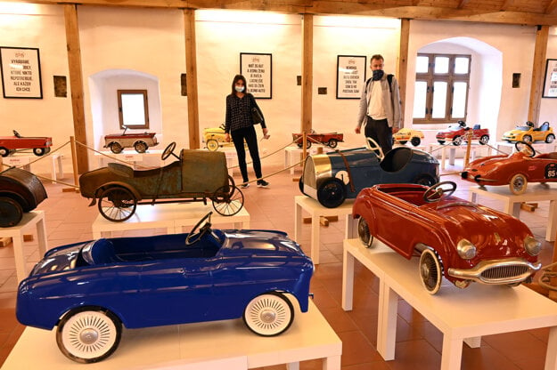 A new exhibition of children's pedal cars opened at Trenčín Castle.