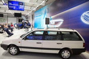 The very first VW Passat produced in the Bratislava VW plant in December 1991.